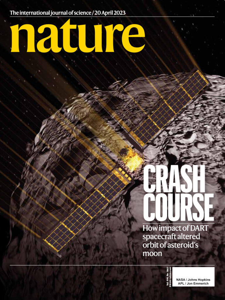 NASA DART results: Cover of the journal Nature
